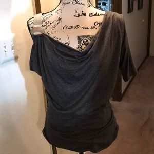 One shoulder top - gray